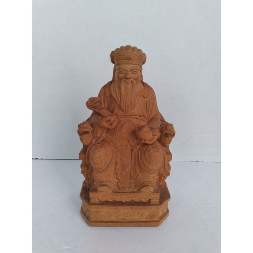 Chinese God of Wealth Statue Figurine Shou‎ Lao Feng Shui Decor Wood